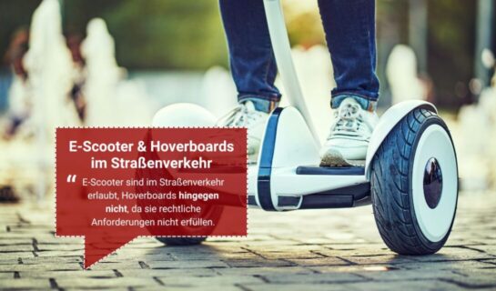 Hoverboards, E-Scooter & Co. – Was ist im Straßenverkehr erlaubt?