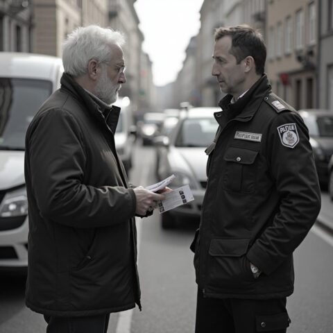 Autofahrer mit ausländischem Führerschein konfrontiert Behörde. Parkverstoß Auto.