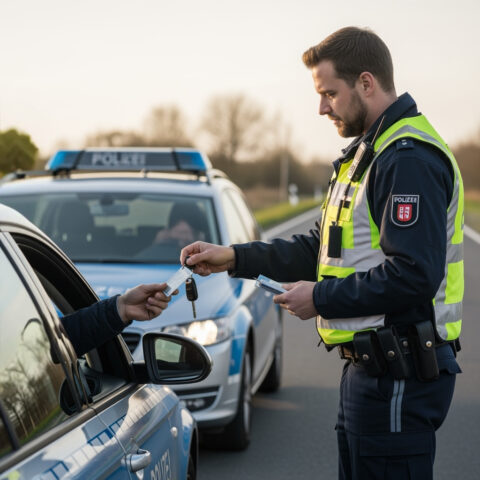 Ein Polizeibeamter nimmt einem Autofahrer bei einer Verkehrskontrolle dessen Führerschein und die Fahrzeugschlüssel ab, was trotz später negativen Drogentests einen Kostenbescheid für diese polizeiliche Sicherstellung nach sich zieht.