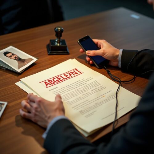 Das Amtsgericht stempelt den Antrag auf Terminsverlegung ABGELEHNT, was eine Verurteilung ohne den Verteidiger erzwingt.