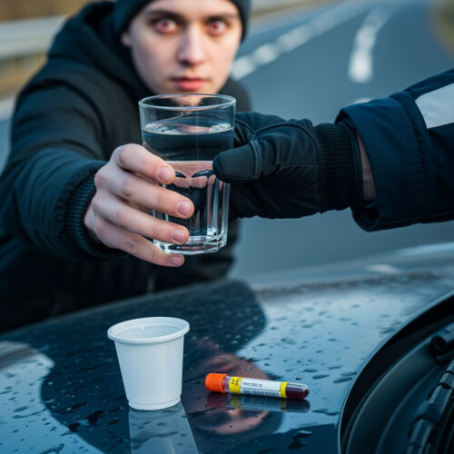 Die Probenentnahme auf der Motorhaube belegt hohe THC-Werte. Dies rechtfertigt die MPU-Anordnung und den Führerscheinentzug.